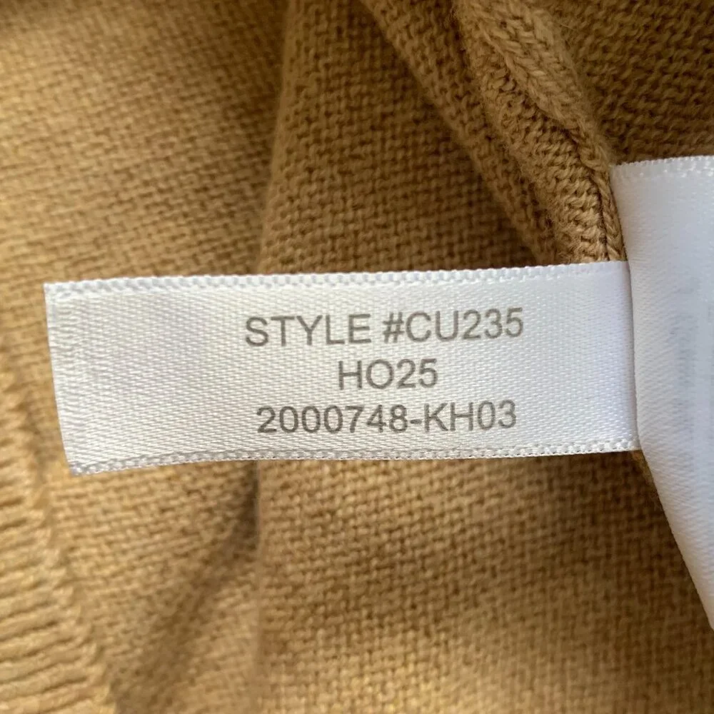 NWT J. Crew Factory Tan Cotton-Cashmere Blend Polo Sweater, Small
